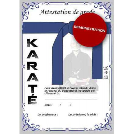 Attestation ceinture bleue